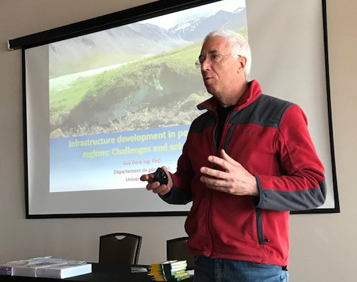 Sentinel North International Arctic Field School - Guy Doré speaking about arctic infrastructure